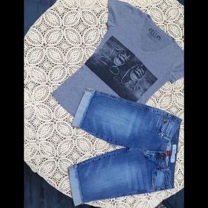 💕Mossimo Denim knee length shorts T-shirt